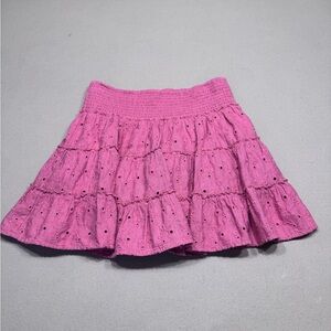 American Eagle Outfitters Pink Smocked Skater Mini Skirt